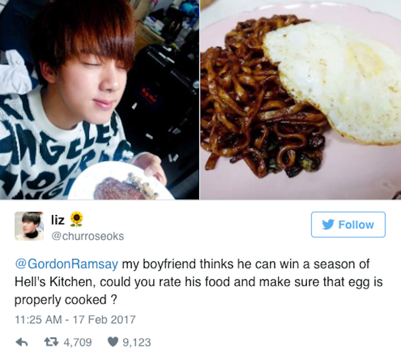 Gordon Ramsay Roasts K Pop Star S Overcooked Eggs With Worms On Twitter