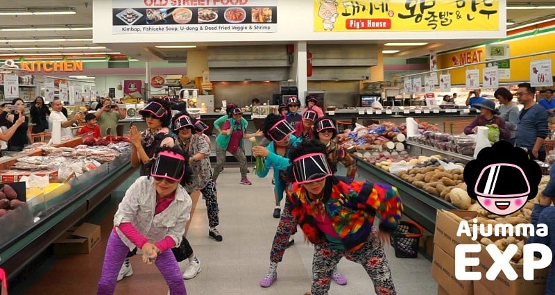 Ajummas Dance Off in Korean Market to Celebrate Korean American Day