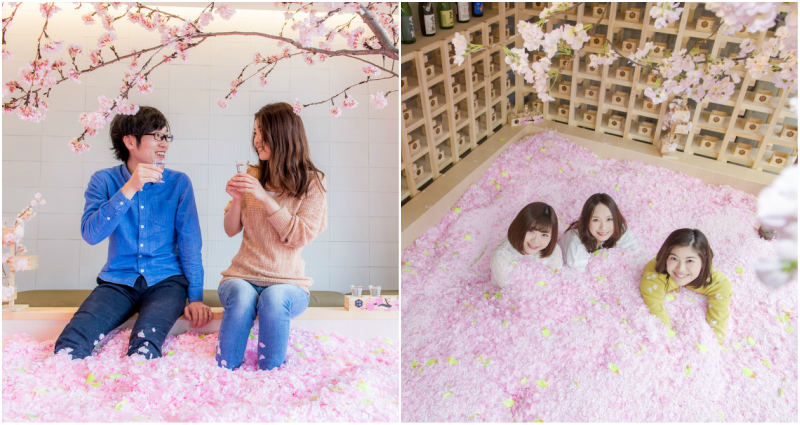 This Bar in Tokyo Has an Actual Pool of Cherry Blossoms