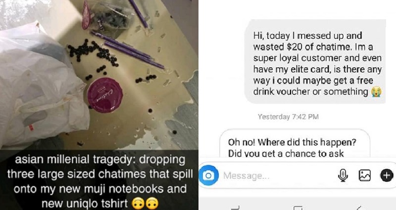 Boba Lover Spills $15 of Milk Tea, Chatime Comes to Her Rescue