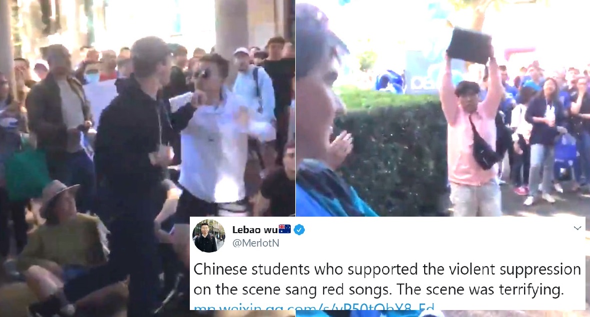 Pro-Hong Kong Students in Australia Allegedly Attacked By Pro-China Students During Protest