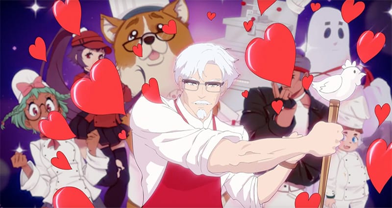 Colonel Sanders is Finger Lickin’ Hot in KFC’s Anime Dating Game