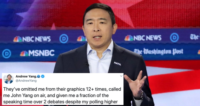 Andrew Yang Puts MSNBC on Blast for Constantly Ignoring Him