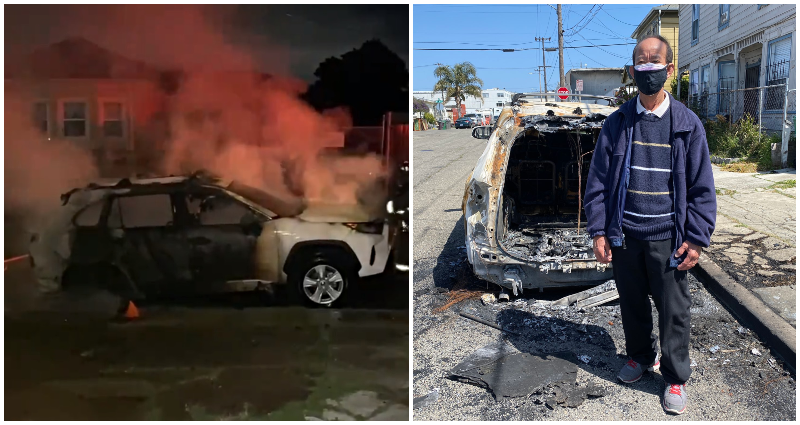 Asian Seniors Find Their Cars Burned to a Crisp in Oakland