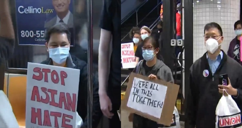 ‘Attacked Above and Below’: Demonstrators Protest Anti-Asian Train Attacks in NYC