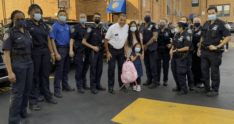 Angelina Liu was escorted by NYPD for her first day of school
