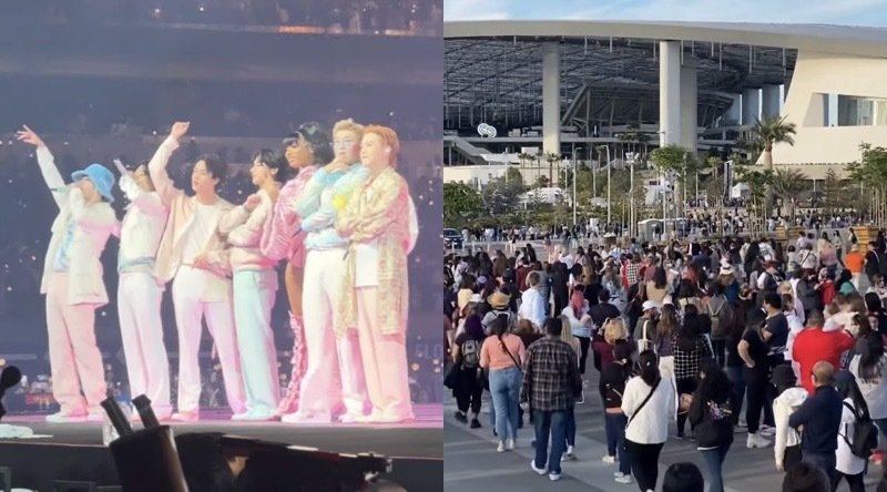 South Korean mega group BTS kicked off a four-day concert at Los Angeles’ SoFi Stadium on Saturday.