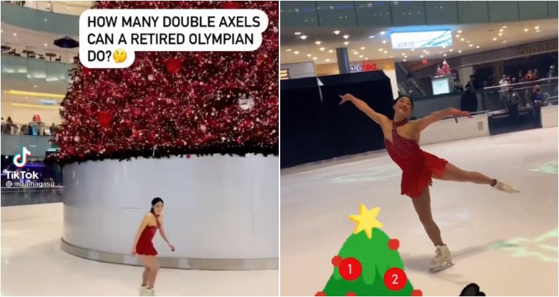 Retired Olympic ice skater Mirai Nagasu proves she’s still got it with amazing double axel feat