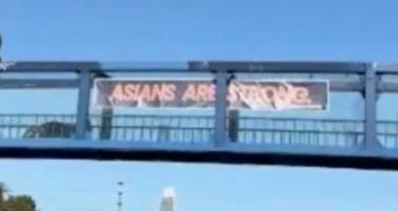 Asians Are Strong banner vandalized three days after going up in San Francisco