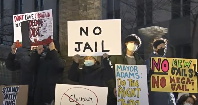Protesters urge Mayor Adams to stop looming construction of 30-story ‘mega jail’ in Manhattan’s Chinatown