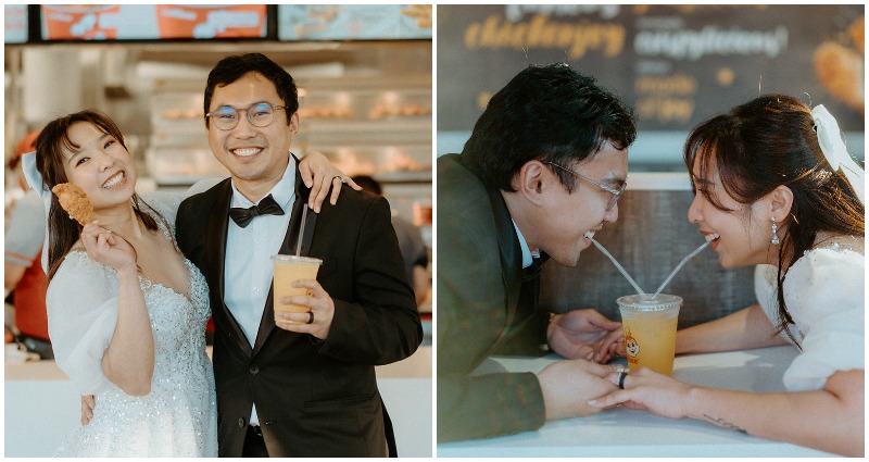 ‘You’re the rice to my Chickenjoy’: Filipino American couple hold their wedding reception at Jollibee
