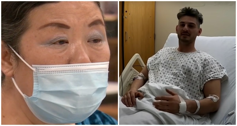 Korean woman who was robbed and stabbed outside of a Queens pizzeria thanks her heroes