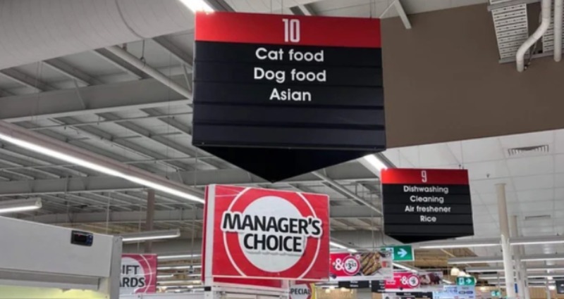 Australian supermarket called ‘racist’ for sign showing Asian and pet food in the same aisle
