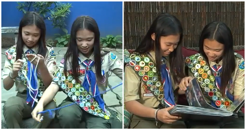 Chinese American twin sisters become the first girls to reach Eagle Scout in Brooklyn