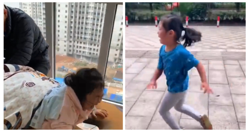 Video of 8-year-old Chinese girl running for first time after paralysis inspires netizens