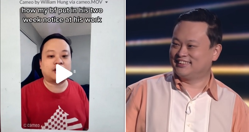 Man wins the internet for hiring William Hung to let his ex-workmates know he is leaving the company