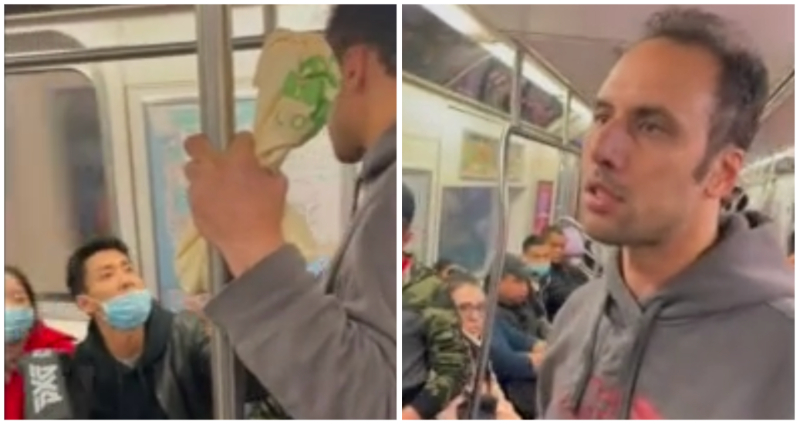 Video of man verbally abusing couple on New York City subway for wearing masks goes viral