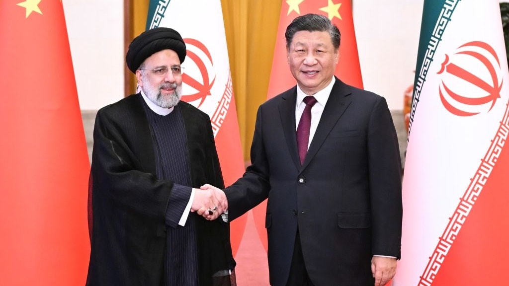 Chinese President Xi Jinping holds a welcoming ceremony for visiting President of the Islamic Republic of Iran Ebrahim Raisi prior to their talks at the Great Hall of the People in Beijing