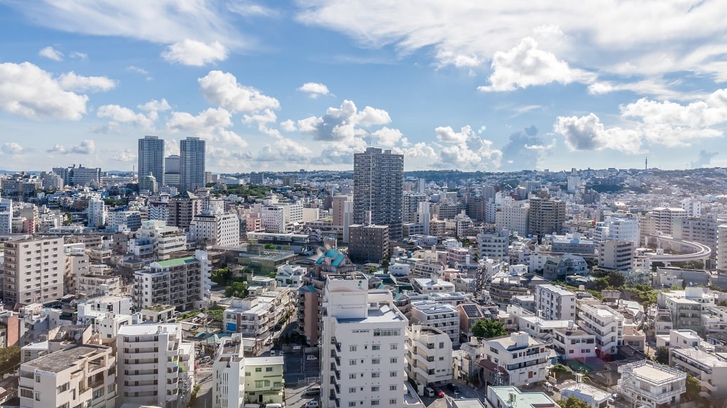 Skyline of Naha cityscape in Okinawa