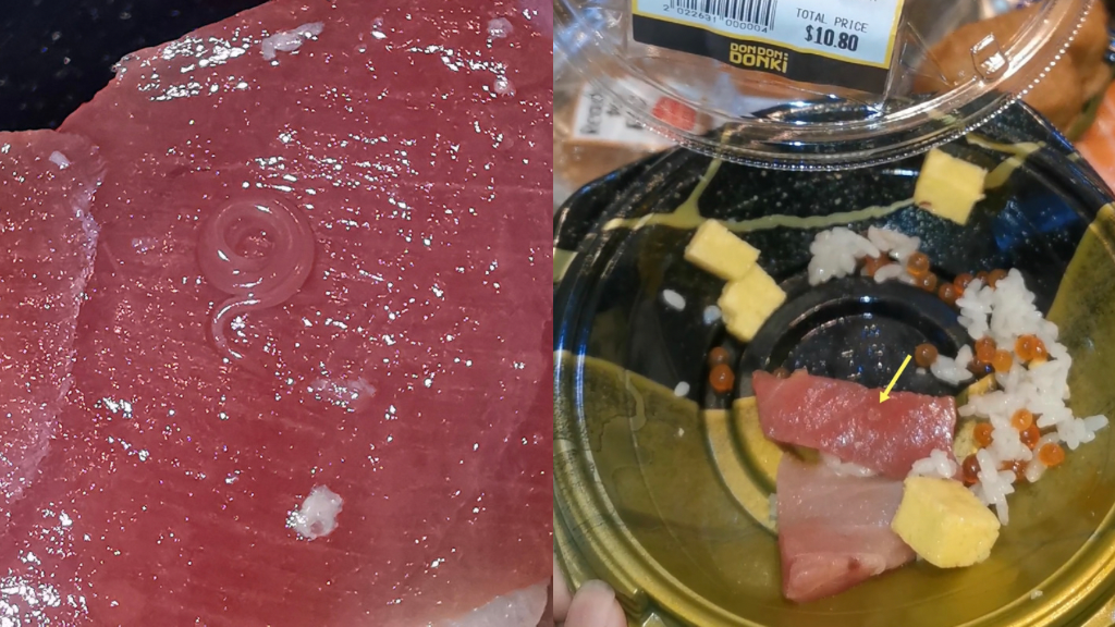 Woman finds ‘wriggling’ parasitic worm in sashimi bowl from Don Don Donki