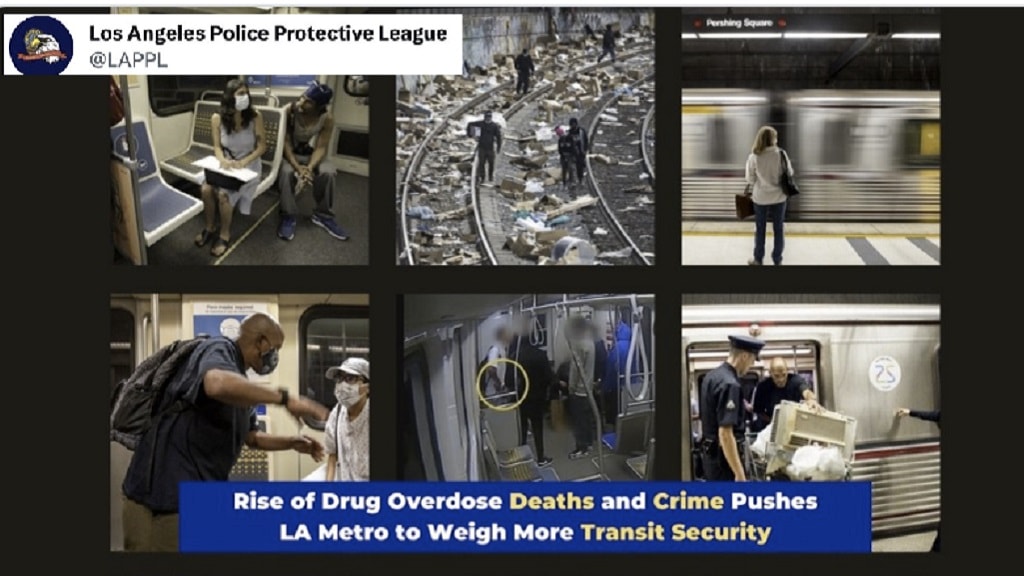 LA police union blasted for tweet that appears to paint Black men as transit crime perpetrators