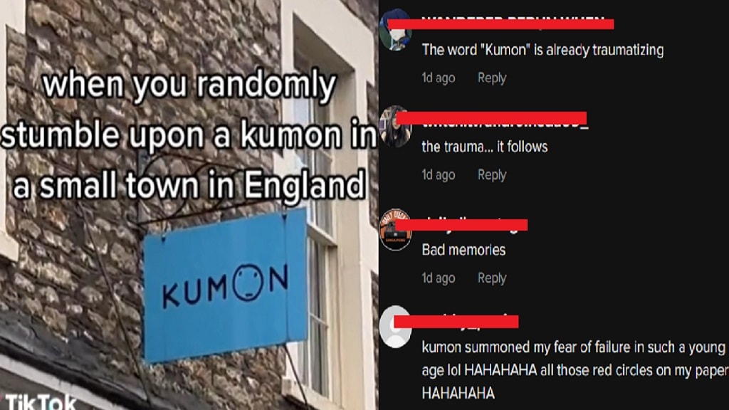 Kumon in TikTok video, comments section