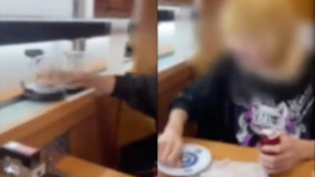 Sushi customers in viral video