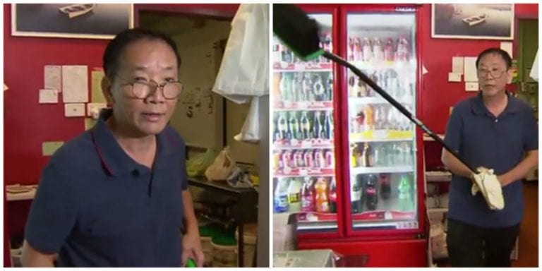 Elderly Chinese Worker Successfully Chases Armed Robber Away With a Broom
