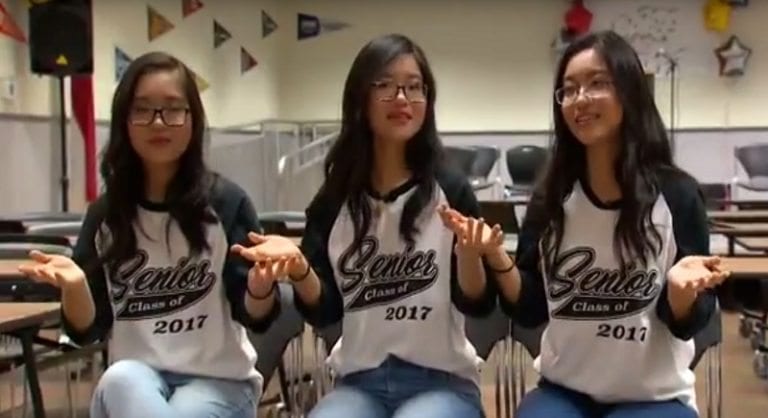 Vietnamese Triplets Go From Being Drop Outs to Top 3 in Their High School Class