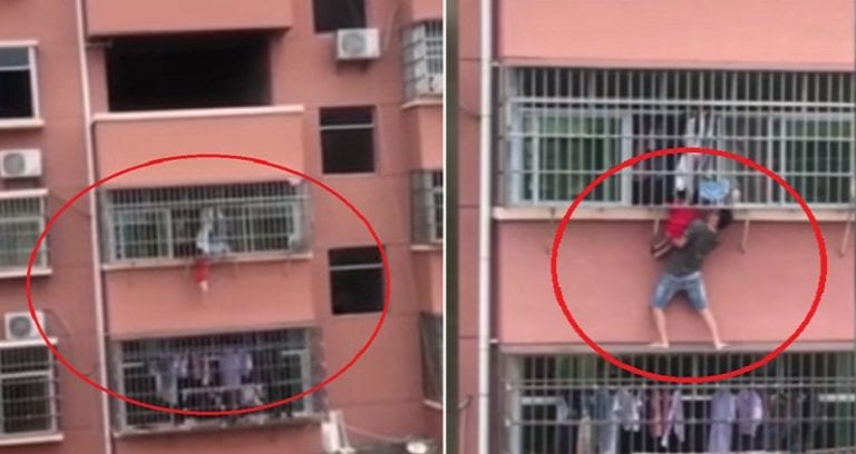 Hero Neighbor Rescues Toddler Dangling By His Neck in China