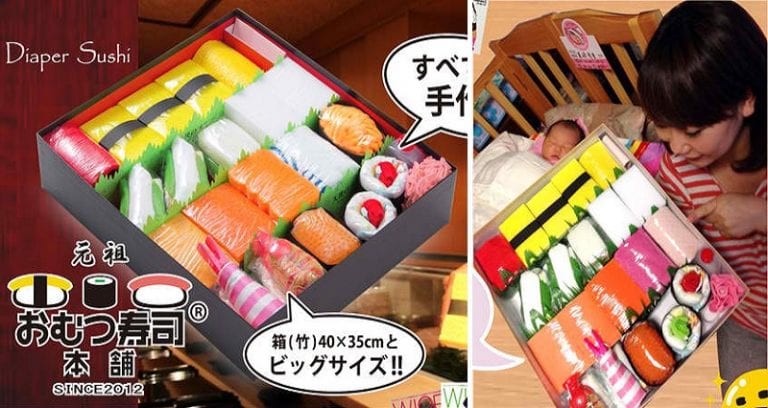 Japan Has the Most Epic Baby Shower Gift Called Diaper Sushi