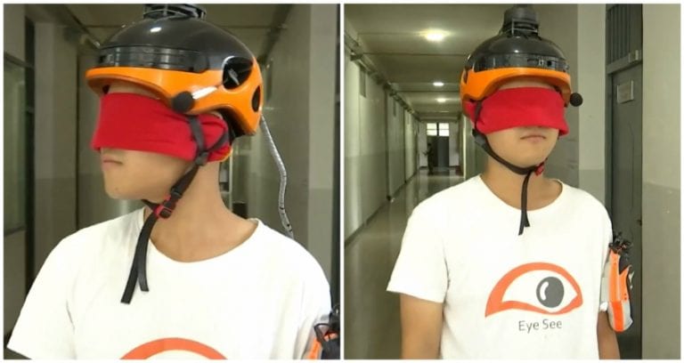 Chinese College Students Create Genius Smart Helmet That Helps Blind People ‘See’