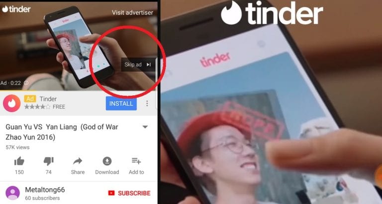 Tinder is Now Running That ‘Asian Male Hating’ Video as an Ad on YouTube