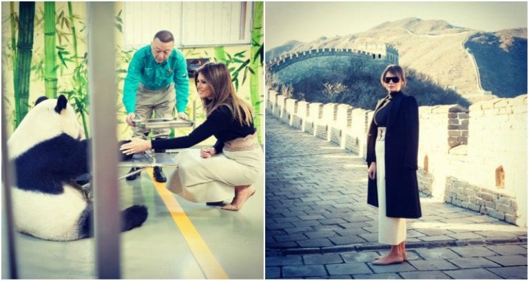 Melania Trump Meets Gu Gu the Giant Panda, Scales the Great Wall of China