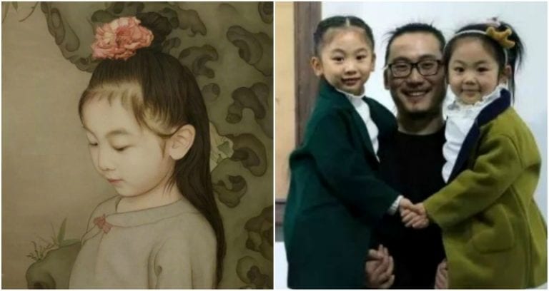 Loving Chinese Father Paints Daughters 10 Hours a Day to Leave Them Beautiful Memories