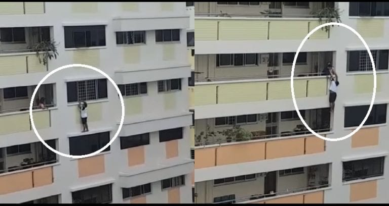Woman Saves Domestic Helper Hanging on Building for Dear Life in Singapore
