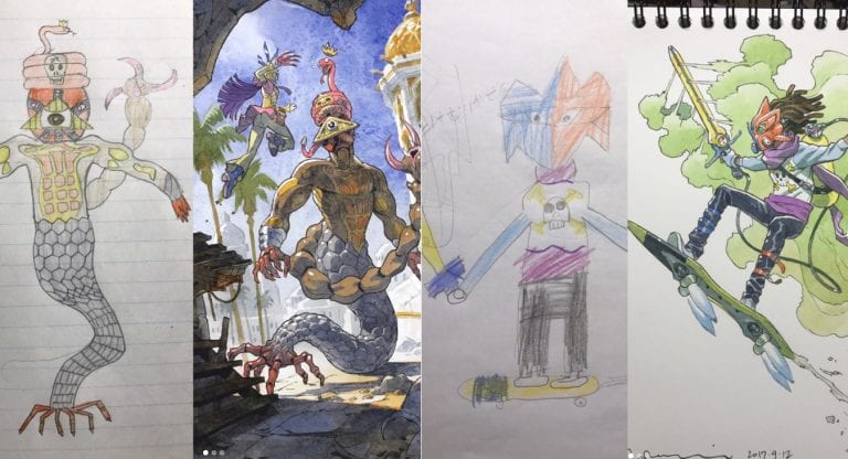 Artist Dad in Tokyo is Still Turning His Son’s Drawings Into Badass Anime Characters