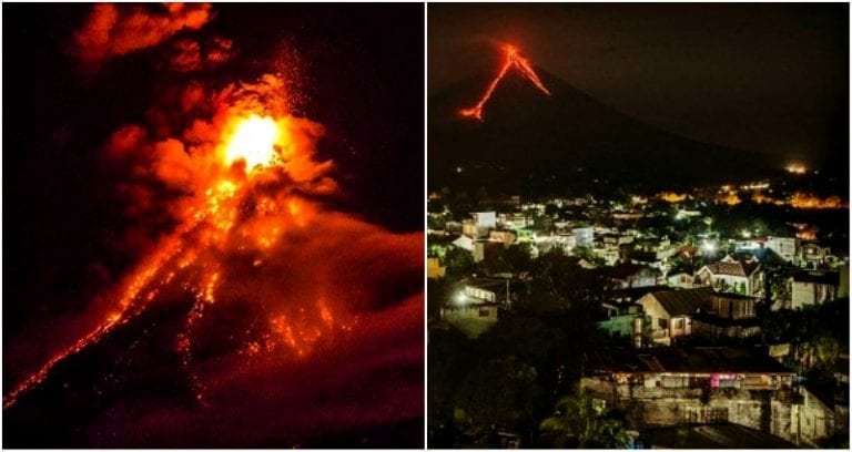 Amazing Timelapse Shows Erupting Mount Mayon Volcano in the Philippines at Night