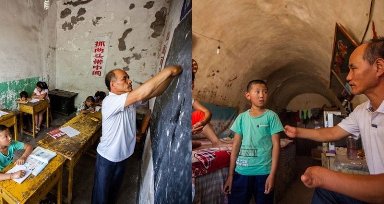Chinese Teacher With No Fingers or Toes Dedicates His Life to Teaching Left-Behind Children