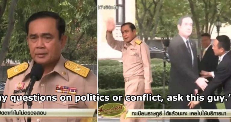 Thailand’s Prime Minister Trolls Reporters By Leaving Cutout of Himself to Answer Questions