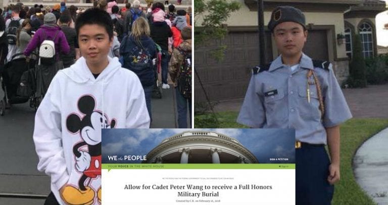 White House Petition Demands Cadet Peter Wang Receive a Full Honors Military Burial