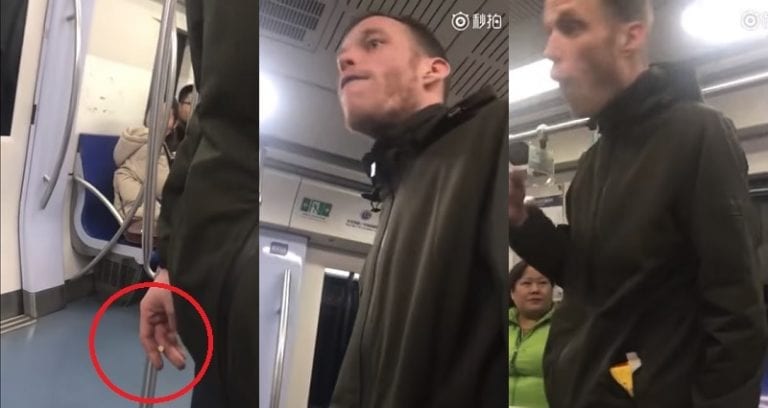 Chinese Passengers Angrily Confront Foreigner Smoking a Cigarette in Beijing Train