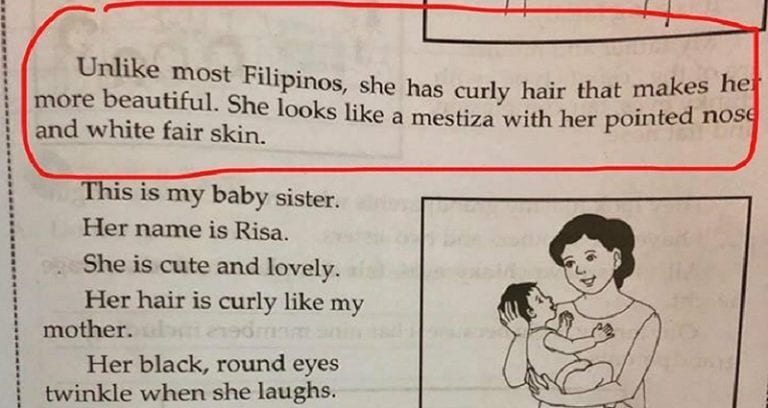 Filipino School Textbook Says Western Features Make a Person ‘More Beautiful’