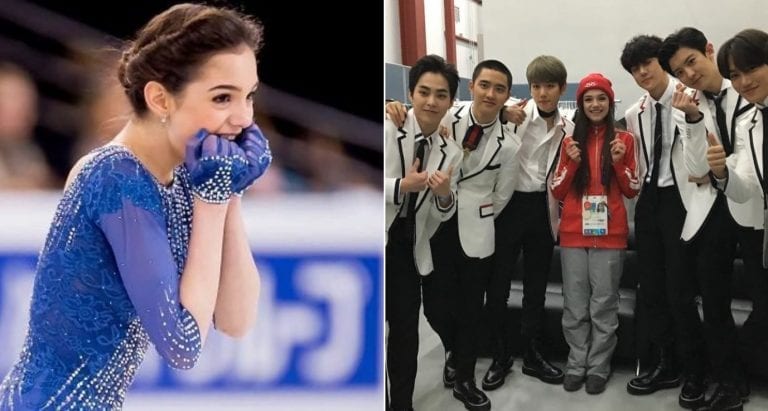 Evgenia Medvedeva Finally Meets K-Pop Group EXO at the Winter Olympics