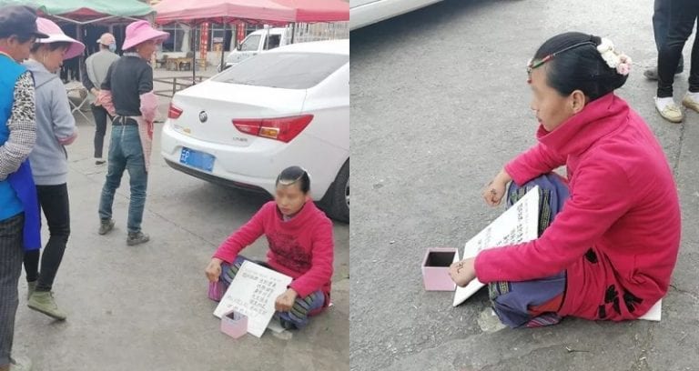 Woman in China Thinks She’s Too Beautiful to Work, Begs for Money Instead
