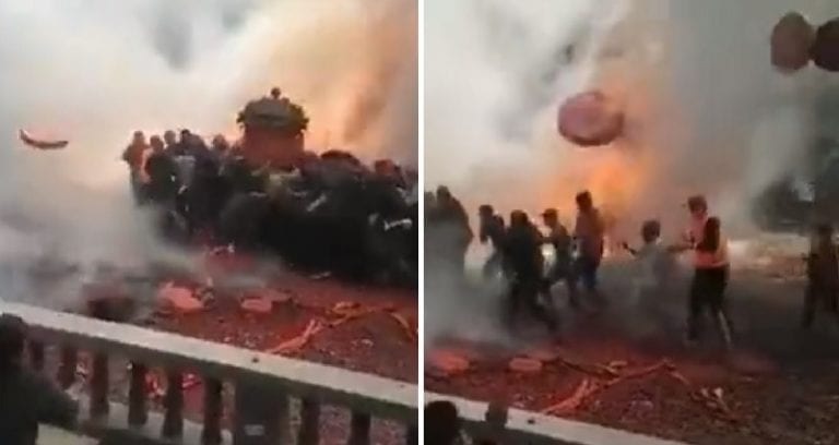 Chinese Wedding Turns into a Battlefield With Insane Amount of Firecrackers