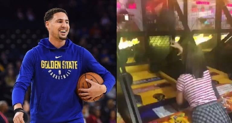 Chinese Woman Destroys Warriors’ Klay Thompson at Arcade Basketball Game