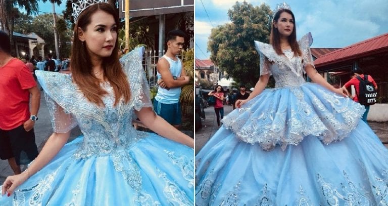 Former AV Star Maria Ozawa Sports Traditional Filipino Gown at Flower Parade in The Philippines
