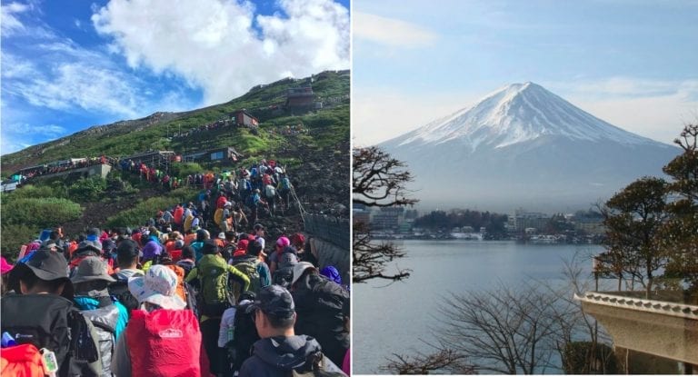 Tourist Captures Insane Human Traffic Jam of Hikers on Japan’s Mount Fuji