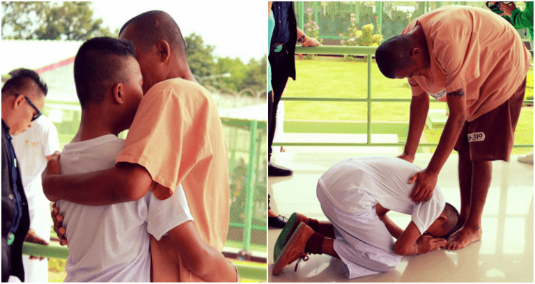 Teen Sees His Father During School Field Trip to a Prison in Thailand